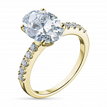 14K Yellow Gold Ring with 11 Round-Cut Lab-Created Diamonds 4.135 CT.TW