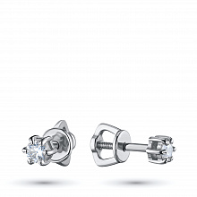 Sterling Silver Earring Studs with 2 Round-Cut Lab-Created Diamonds 0.303 CT.TW