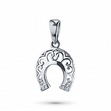 Sterling Silver Pendant with 4 Round-Cut Lab-Created Diamonds 0.008 CT.TW