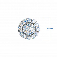 Sterling Silver Earring Studs with 38 Round-Cut Lab-Created Diamonds 0.647 CT.TW