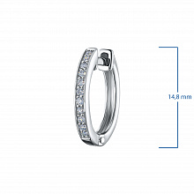 Sterling Silver Earrings with 22 Round-Cut Lab-Created Diamonds 0.13 CT.TW