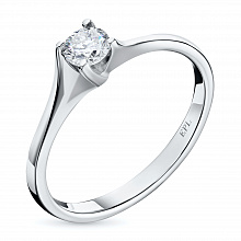 Sterling Silver Ring with 1 Round-Cut Lab-Created Diamond 0.219 CT.TW