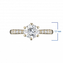 14K Yellow Gold Ring with 11 Round-Cut Lab-Created Diamonds 1.059 CT.TW