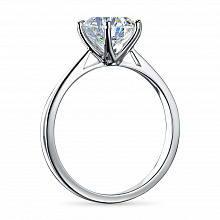 14K White Gold Ring with 1 Round-Cut Lab-Created Diamond 2.023 CT.TW