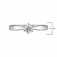 14K White Gold Ring with 1 Round-Cut Lab-Created Diamond 0.378 CT.TW