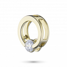 Yellow Gold Pendant with 1 Round-Cut Diamond 0.189 CT.TW