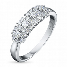 Sterling Silver Ring with 30 Round-Cut Lab-Created Diamonds 0.412 CT.TW