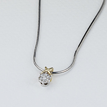 14K White and Yellow Gold Pendant with 7 Round-Cut Lab-Created Diamonds 0.102 CT.TW
