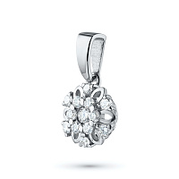 Sterling Silver Pendant with 13 Round-Cut Lab-Created Diamonds 0.276 CT.TW - изображение 3