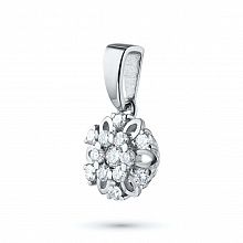 Sterling Silver Pendant with 13 Round-Cut Lab-Created Diamonds 0.272 CT.TW