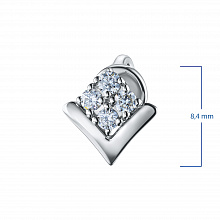 Sterling Silver Earring Studs with 8 Round-Cut Lab-Created Diamonds 0.312 CT.TW