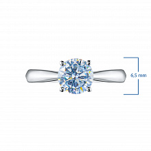 14K White Gold Ring with 1 Round-Cut Lab-Created Diamond 0.56 CT.TW