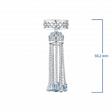 Sterling Silver Ring with 61 Round-Cut Topazes 6.3 CT.TW