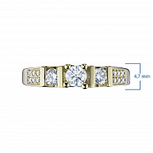 14K Yellow Gold Ring with 27 Round-Cut Lab-Created Diamonds 0.64 CT.TW