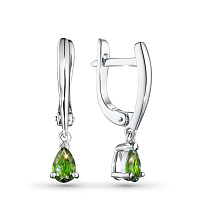 Sterling Silver Earrings with 2 Pear-Cut Chromdiopsides 1.502 CT.TW - изображение 1