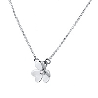 14K White Gold Necklace with 1 Round-Cut Lab-Created Diamond 0.016 CT.TW - изображение 2