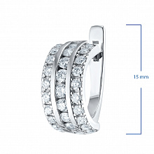 14K White Gold Earrings with 58 Round-Cut Lab-Created Diamonds 1.351 CT.TW