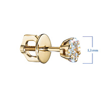 14K Yellow Gold Earring Studs with 14 Round-Cut Lab-Created Diamonds 0.275 CT.TW - изображение 2