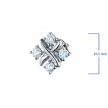 14K White Gold Earring Studs with 8 Round-Cut Lab-Created Diamonds 0.498 CT.TW