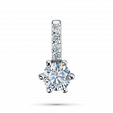 14K White Gold Pendant with 5 Round-Cut Lab-Created Diamonds 0.353 CT.TW