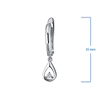 Sterling Silver Earrings with 2 Round-Cut Lab-Created Diamonds 0.048 CT.TW - изображение 2