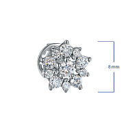 14K White Gold Earring Studs with 22 Round-Cut Lab-Created Diamonds 0.46 CT.TW - изображение 2