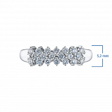 Sterling Silver Ring with 20 Round-Cut Lab-Created Diamonds 0.324 CT.TW