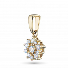14K Yellow Gold Pendant with 11 Round-Cut Lab-Created Diamonds 0.241 CT.TW