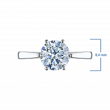 14K White Gold Ring with 1 Round-Cut Lab-Created Diamond 2.023 CT.TW