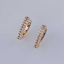 14K Rose Gold Earrings with 40 Round-Cut Lab-Created Diamonds 0.516 CT.TW