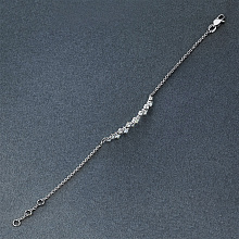14K White Gold Bracelet with 19 Princess-Cut Lab-Created Diamonds 1.045 CT.TW