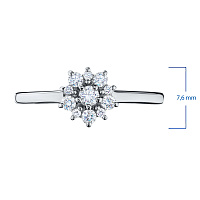 Sterling Silver Ring with 11 Round-Cut Lab-Created Diamonds 0.238 CT.TW - изображение 2