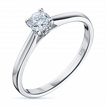White Gold Ring with 1 Round-Cut Diamond 0.209 CT.TW
