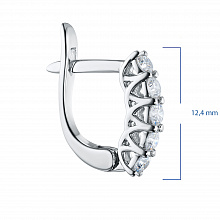 14K White Gold Earrings with 10 Round-Cut Lab-Created Diamonds 0.634 CT.TW