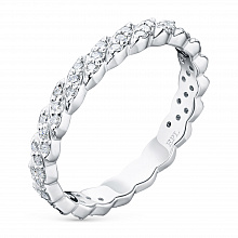 14K White Gold Ring with 60 Round-Cut Lab-Created Diamonds 0.343 CT.TW