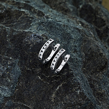 Sterling Silver Earrings with 12 Round-Cut Lab-Created Diamonds 0.211 CT.TW