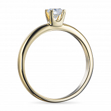 14K Yellow Gold Ring with 1 Round-Cut Lab-Created Diamond 0.261 CT.TW