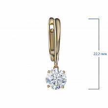 14K Yellow Gold Earrings with 2 Round-Cut Lab-Created Diamonds 2.092 CT.TW