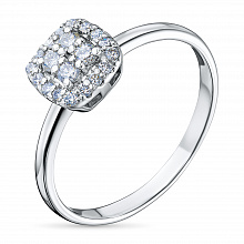 Sterling Silver Ring with 20 Round-Cut Lab-Created Diamonds 0.209 CT.TW