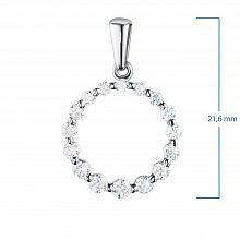 Sterling Silver Pendant with 16 Round-Cut Lab-Created Diamonds 0.547 CT.TW