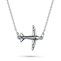 Sterling Silver Necklace with 2 Round-Cut Lab-Created Diamonds 0.014 CT.TW - изображение 1