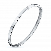 Sterling Silver Bracelet with 3 Round-Cut Diamonds 0.164 CT.TW