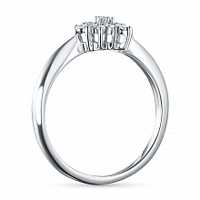 Sterling Silver Ring with 19 Round-Cut Lab-Created Diamonds 0.262 CT.TW