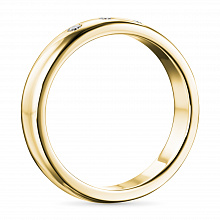 14K Yellow Gold Ring with 3 Round-Cut Lab-Created Diamonds 0.04 CT.TW