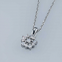 Sterling Silver Pendant with 11 Round-Cut Lab-Created Diamonds 0.167 CT.TW