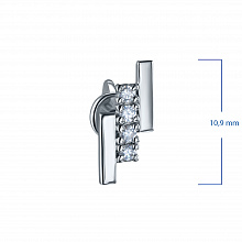 14K White Gold Earring Studs with 8 Round-Cut Lab-Created Diamonds 0.118 CT.TW