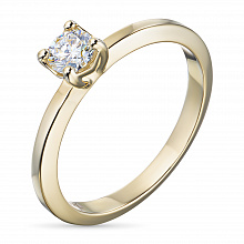 14K Yellow Gold Ring with 1 Round-Cut Lab-Created Diamond 0.364 CT.TW