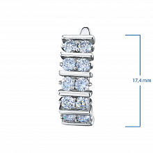 14K White Gold Earrings with 20 Round-Cut Lab-Created Diamonds 1.336 CT.TW