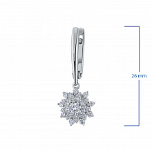 14K White Gold Earrings with 56 Round-Cut Lab-Created Diamonds 0.824 CT.TW
