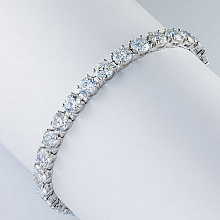 14K White Gold Bracelet with 25 Round-Cut Lab-Created Diamonds 12.972 CT.TW